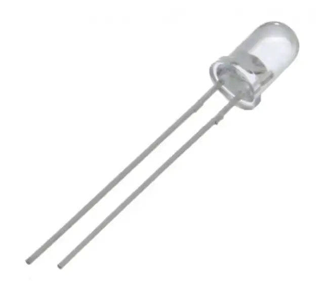 Through-hole 5mm LEDs in assorted colours, the component form used on custom boards